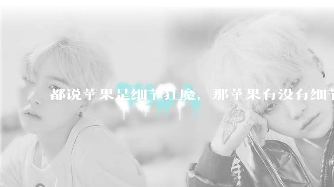 都说苹果是细节狂魔，那苹果有没有细节其实做的很差的点？