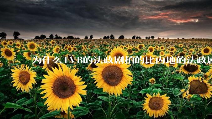 为什么TVB的法政剧拍的比内地的法政剧更有吸引力？